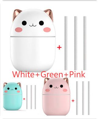 Air Humidifier Cute Cat Ultra-Silent USB Office Household Bedroom Car Aromatherapy Air Purifier With Led Cool Mist Spray ZmartNest