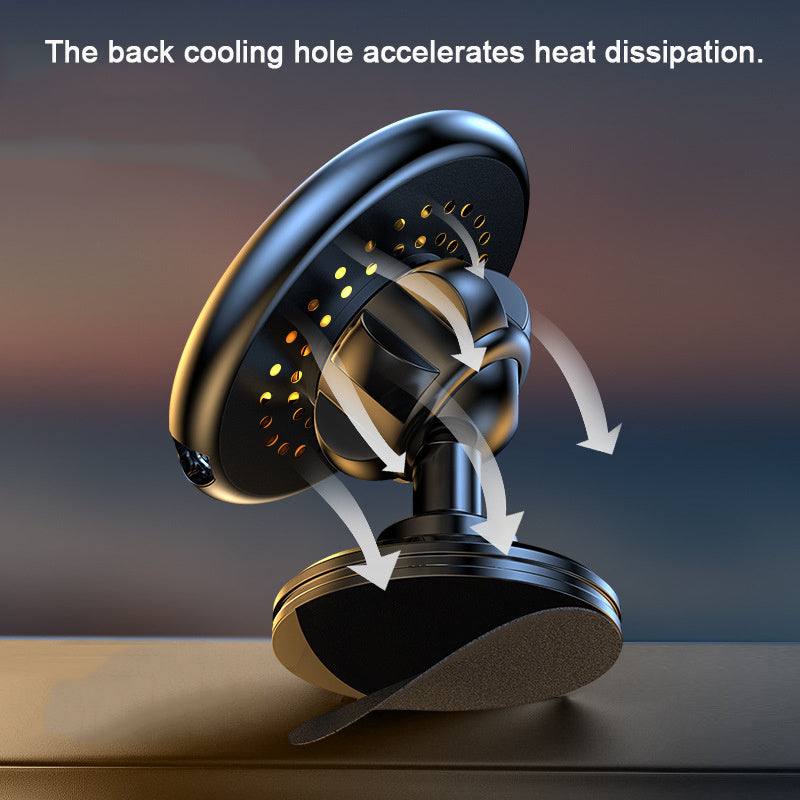 Illustration of a cooling system with heat dissipation arrows on a blurred background