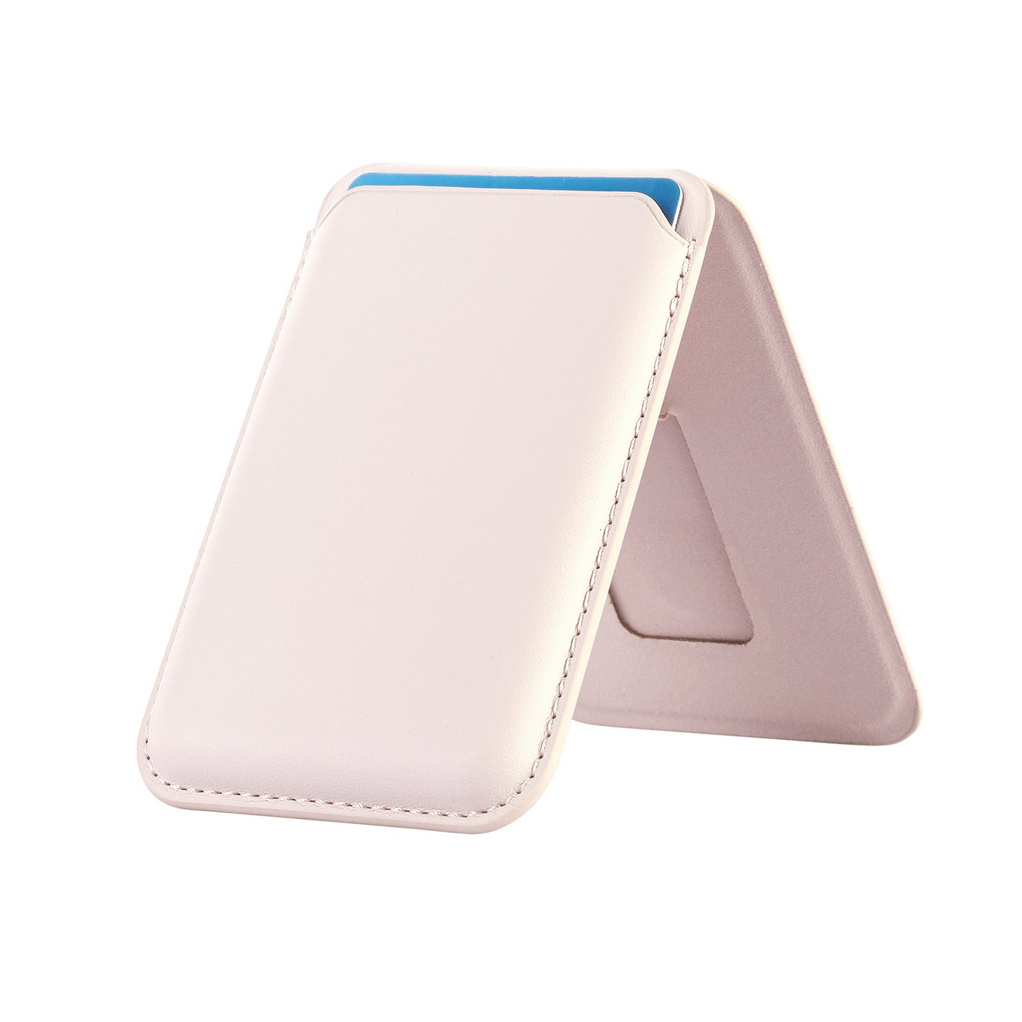 Pink phone case with a blue accent on a white background