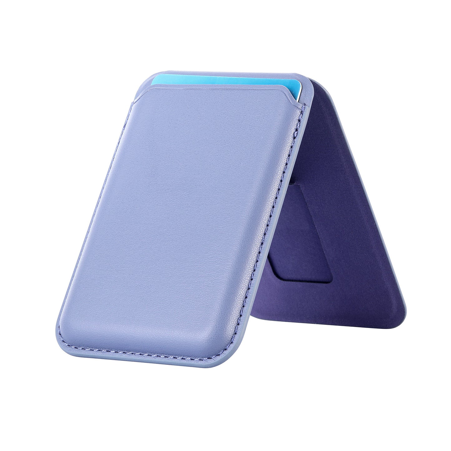 Blue phone case with a reflective surface on a white background