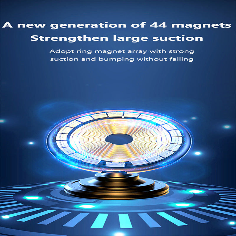 Ring magnet array with text on a blue background