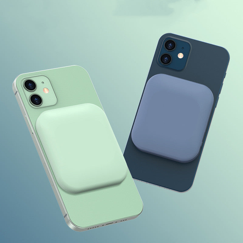 Two smartphones with magnetic phone holders on a gradient background