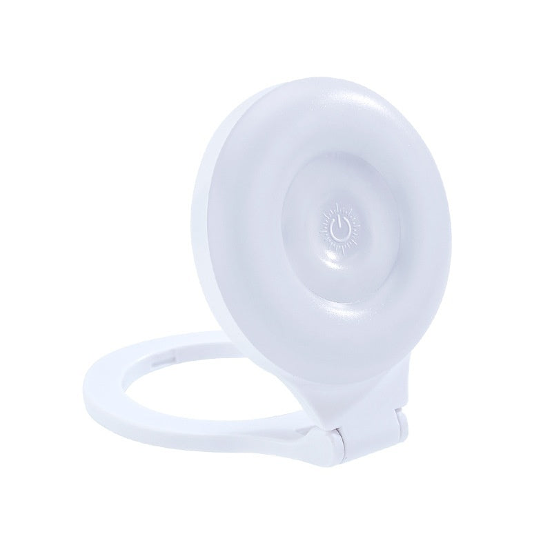 White LED lamp with flexible neck on a white background