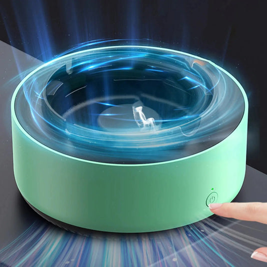 Green smart ashtray with air purifier - eliminates odors and cleans air automatically.