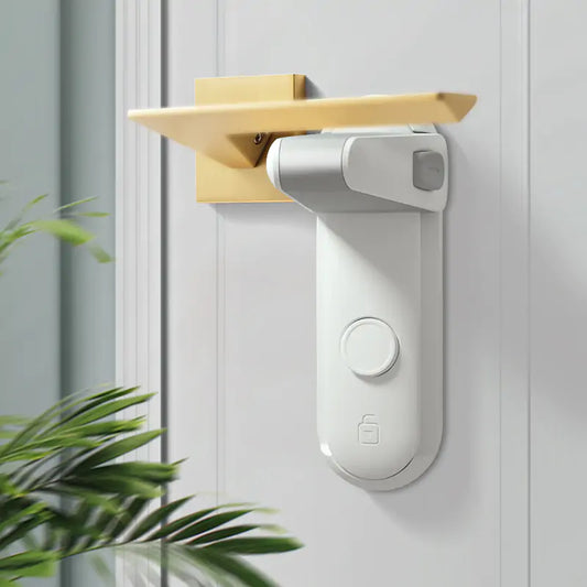 Gray baby door handle lock for child safety – secure, easy to install, and perfect for keeping kids safe.
