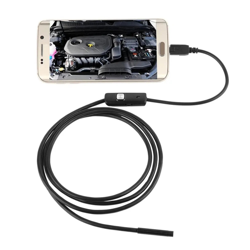 Black waterproof mini endoscope for Android – compact, durable, and perfect for inspections in tight spaces.