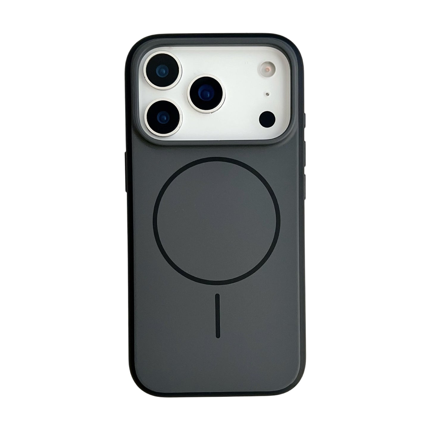 Black phone case with Apple MagSafe design on a white background