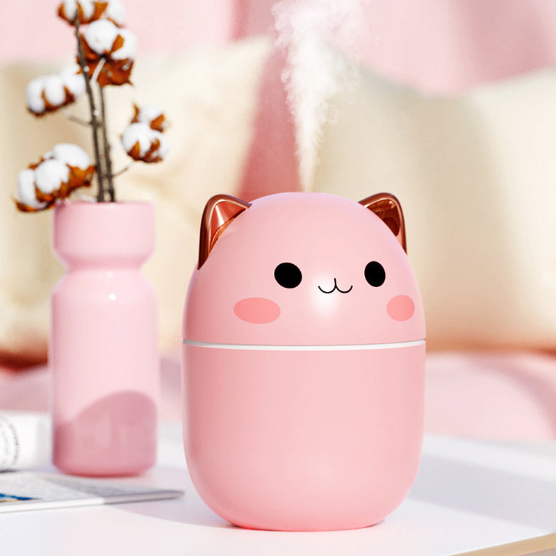 Air Humidifier Cute Cat Ultra-Silent USB Office Household Bedroom Car Aromatherapy Air Purifier With Led Cool Mist Spray ZmartNest