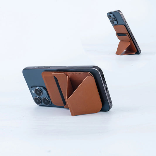 Applicable To Magsafe Magnetic Folding PU Leather Card