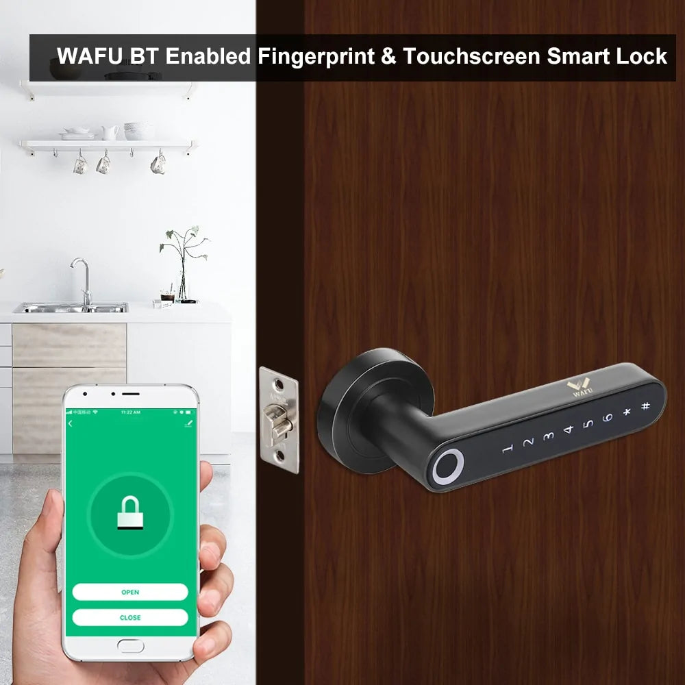 Electronic door lock in black and silver – secure, stylish, and perfect for modern homes.