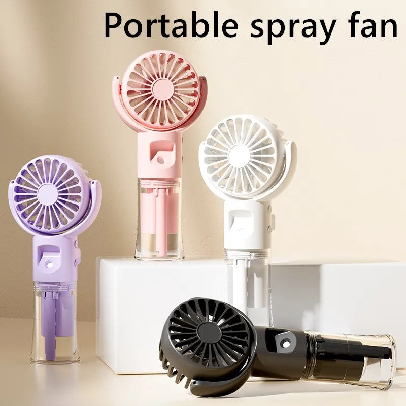 Portable Handheld Spray Fan 4-Speed Water Spray Mist Fan Summer Cooling Artifact USB Charging Summer Supplies Outdoor Mini Fan ZmartNest