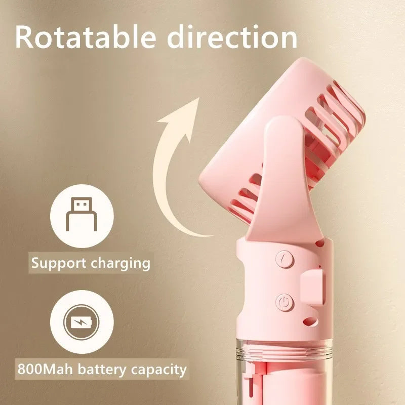 Portable Handheld Spray Fan 4-Speed Water Spray Mist Fan Summer Cooling Artifact USB Charging Summer Supplies Outdoor Mini Fan ZmartNest