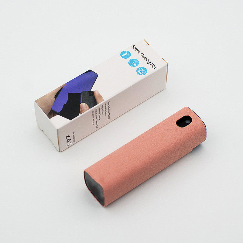 Screen cleaning tool with a pink handle and blue and black components, displayed on a white background.