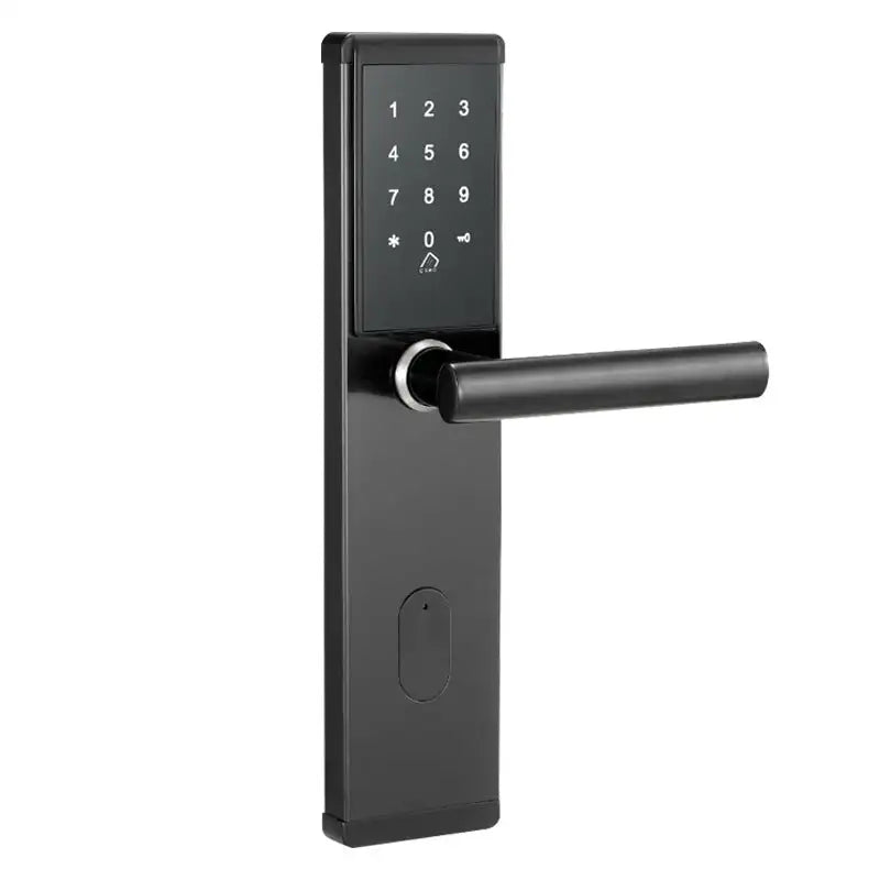 Black smart remote password lock for secure, keyless home access - modern and reliable.