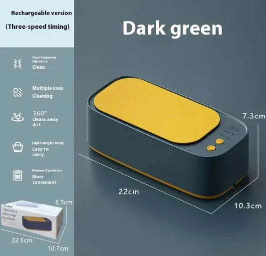 Green ultrasonic glasses cleaning machine – fast, gentle, and effective for spotless lenses.