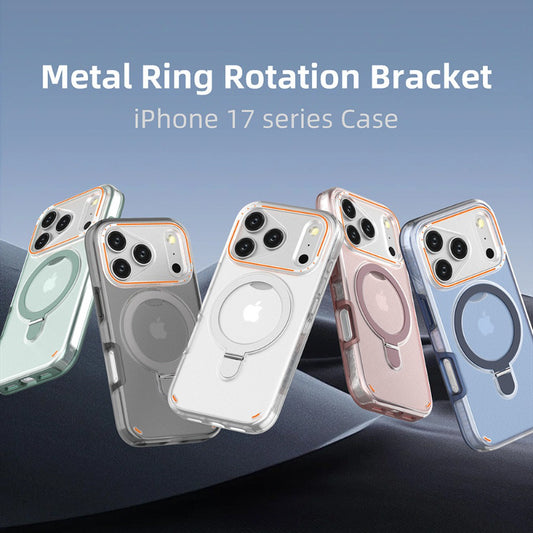 360 Rotation Stand Holder Magnetic Matte Phone Case For I-Phone 17 Pro 17 Max Plus Shockproof Protection Cover Shell - ZmartNest 