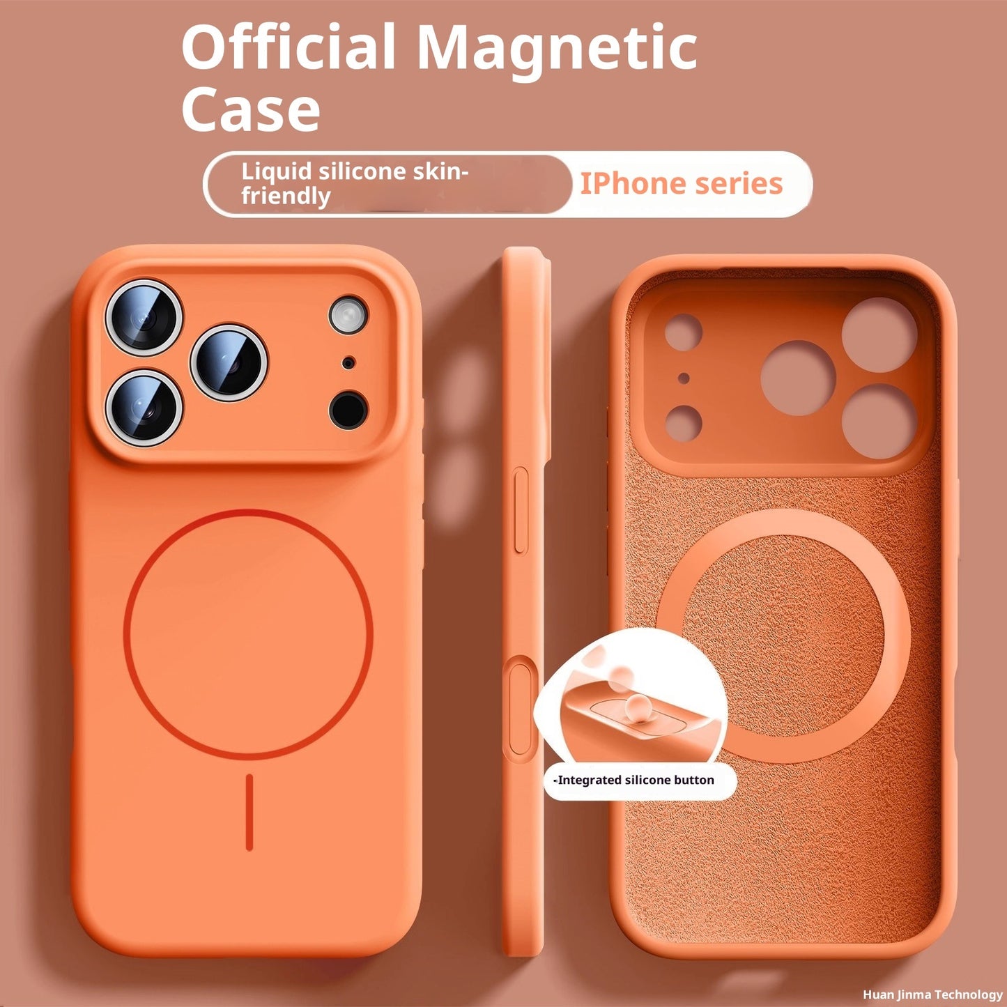 Applicable To 17 Fine Circle Magnetic Phone Case Liquid Silicone - ZmartNest 