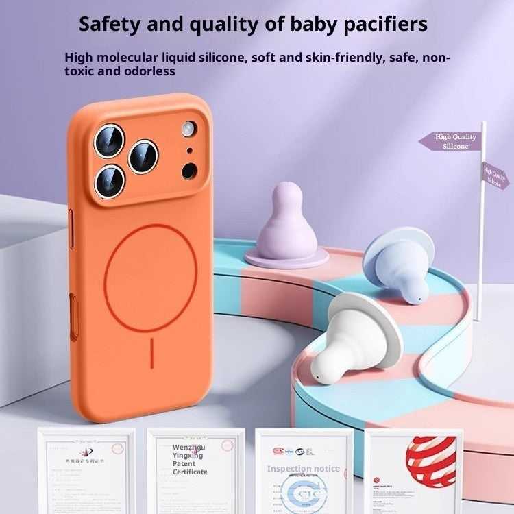 Applicable To 17 Fine Circle Magnetic Phone Case Liquid Silicone - ZmartNest 