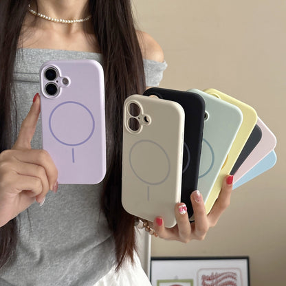 Applicable To 17 Fine Circle Magnetic Phone Case Liquid Silicone - ZmartNest 