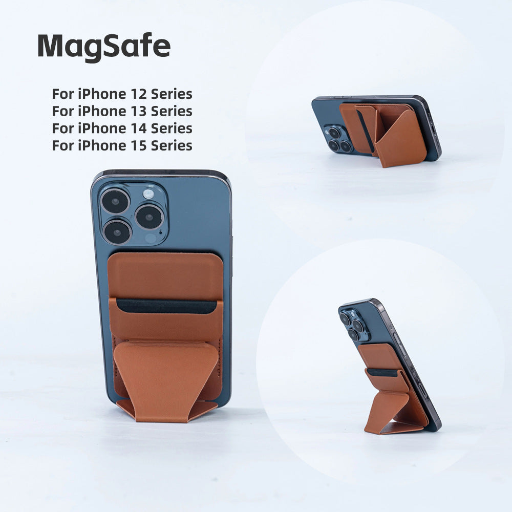 Applicable To Magsafe Magnetic Folding PU Leather Card - ZmartNest
