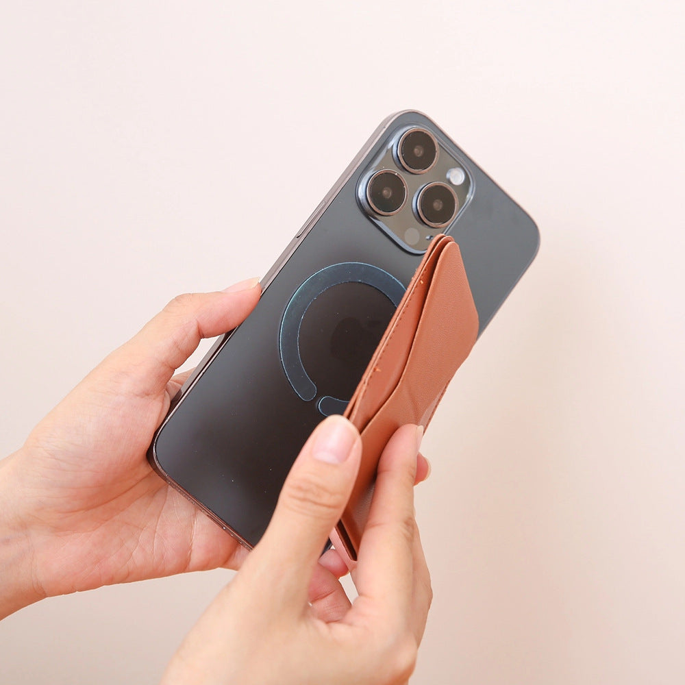 Applicable To Magsafe Magnetic Folding PU Leather Card - ZmartNest