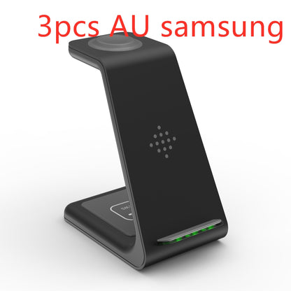 Black wireless charging stand with '3pcs AU Samsung' text on a white background