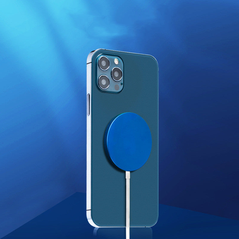 Blue phone case with a pop socket on a blue background