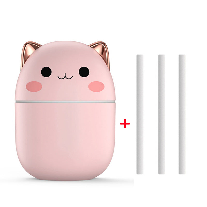 Air Humidifier Cute Cat Ultra-Silent USB Office Household Bedroom Car Aromatherapy Air Purifier With Led Cool Mist Spray ZmartNest