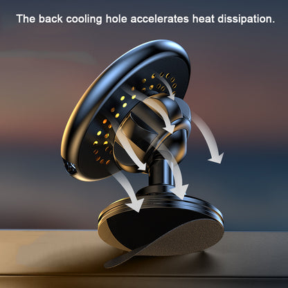 Illustration of a cooling system with heat dissipation arrows on a blurred background