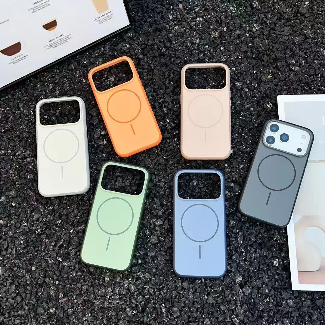 Five iPhone 17 cases in different colors on a textured surface