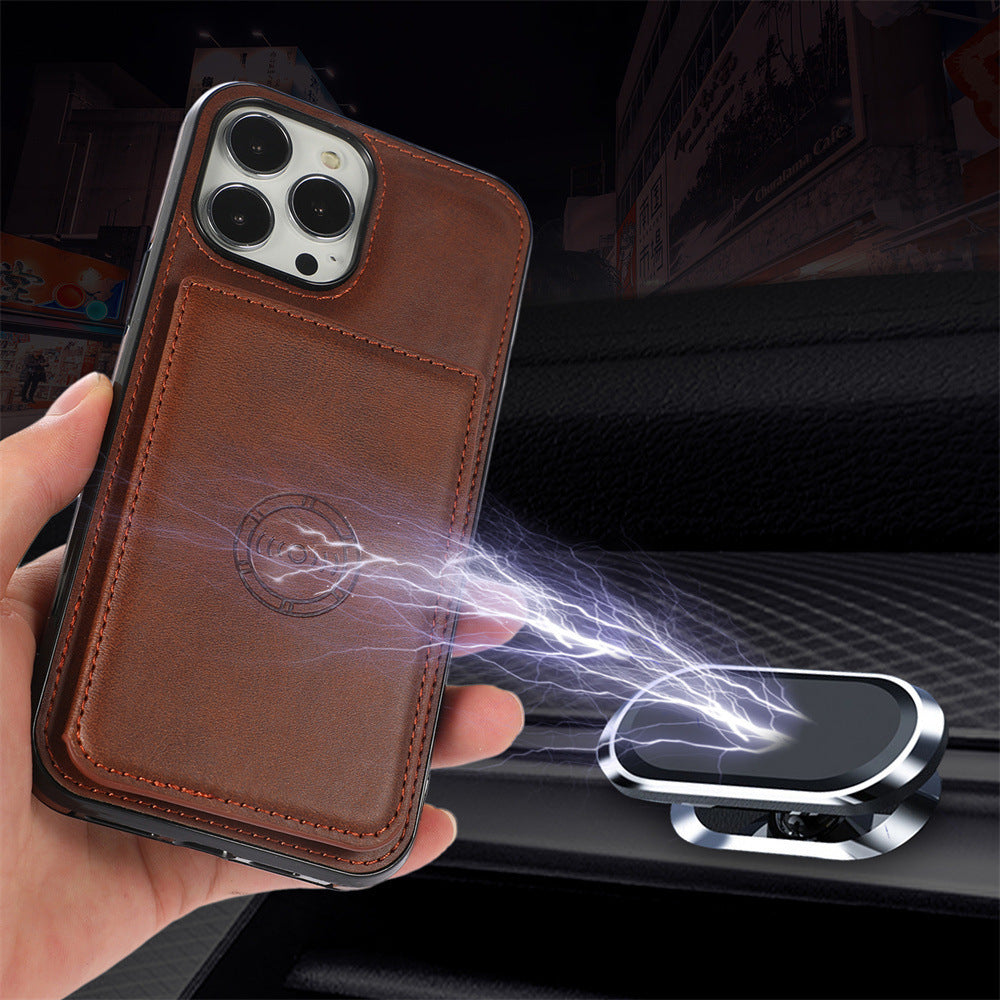 Leather Case Card Insertion Magnetic Wallet Protection Case Phone Case - ZmartNest 