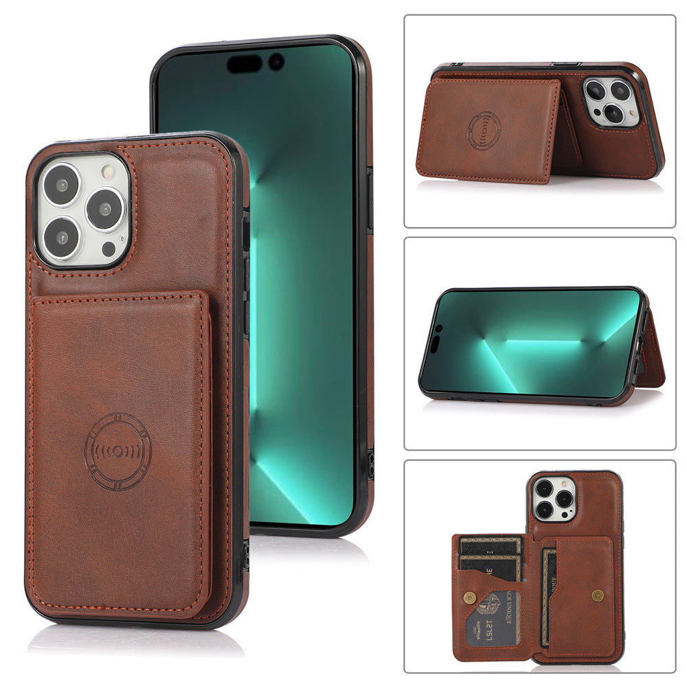 Leather Case Card Insertion Magnetic Wallet Protection Case Phone Case - ZmartNest 