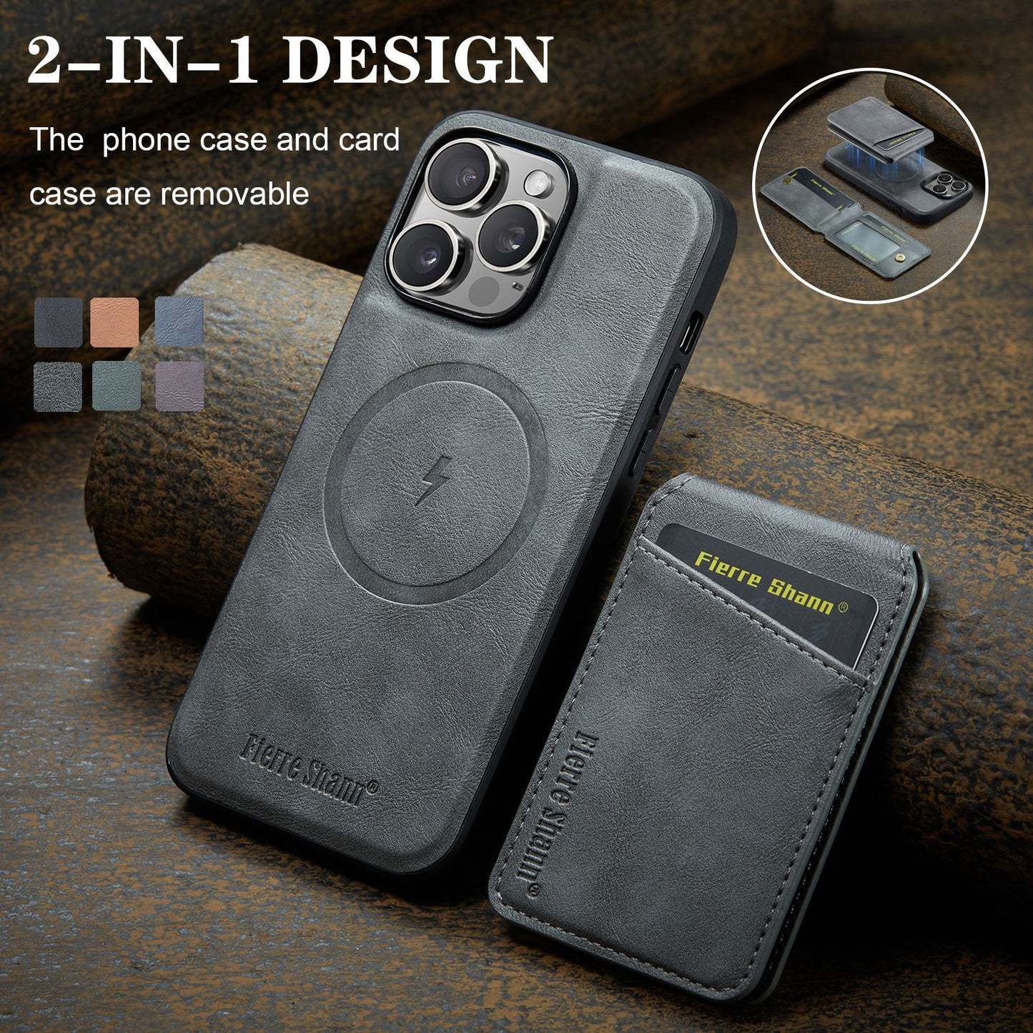 Magnetic Card Holder 2-in-1 MagSafe Wireless Charging Phone Case - ZmartNest