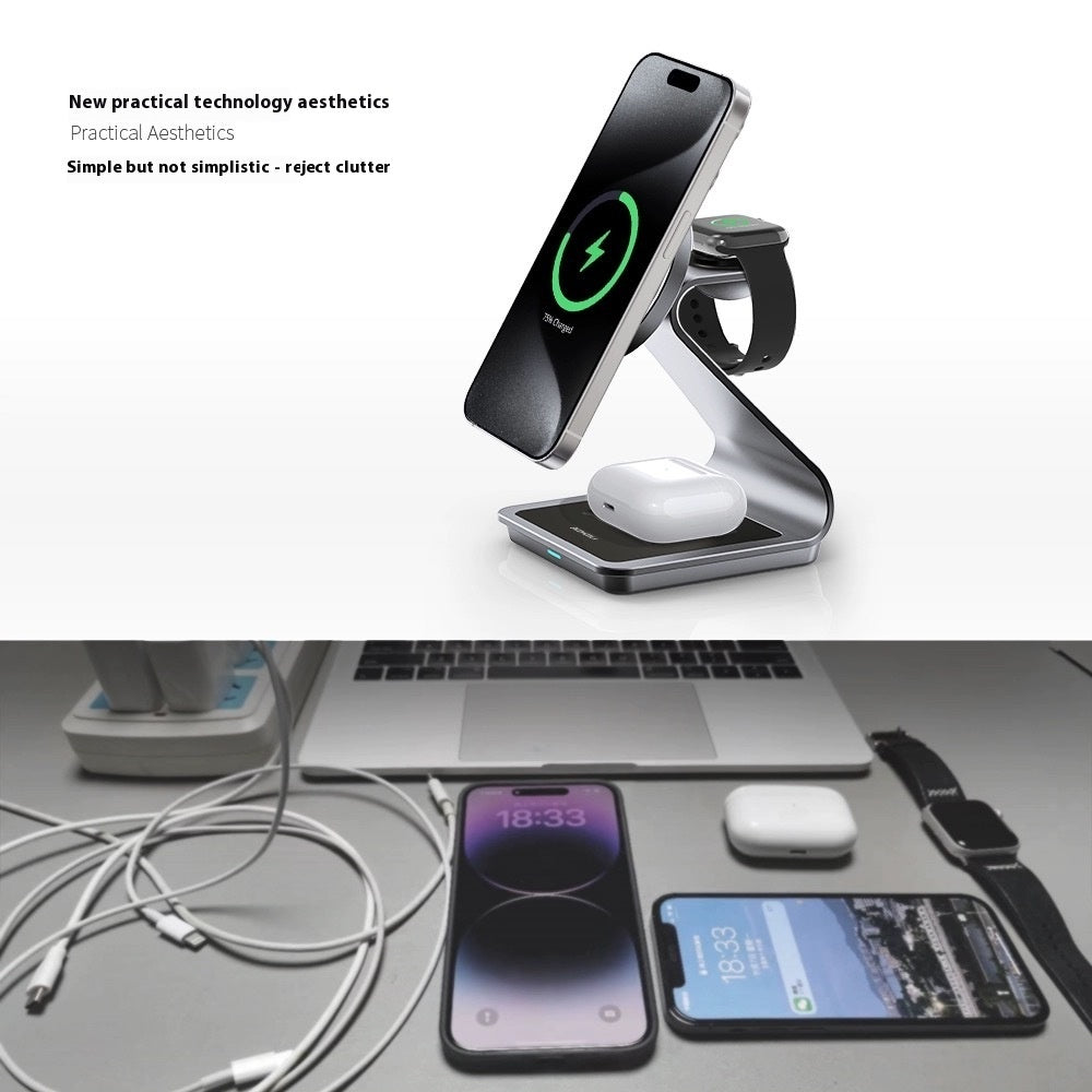 Magsafe Metal Three-in-one Magnetic Wireless Charger - ZmartNest 