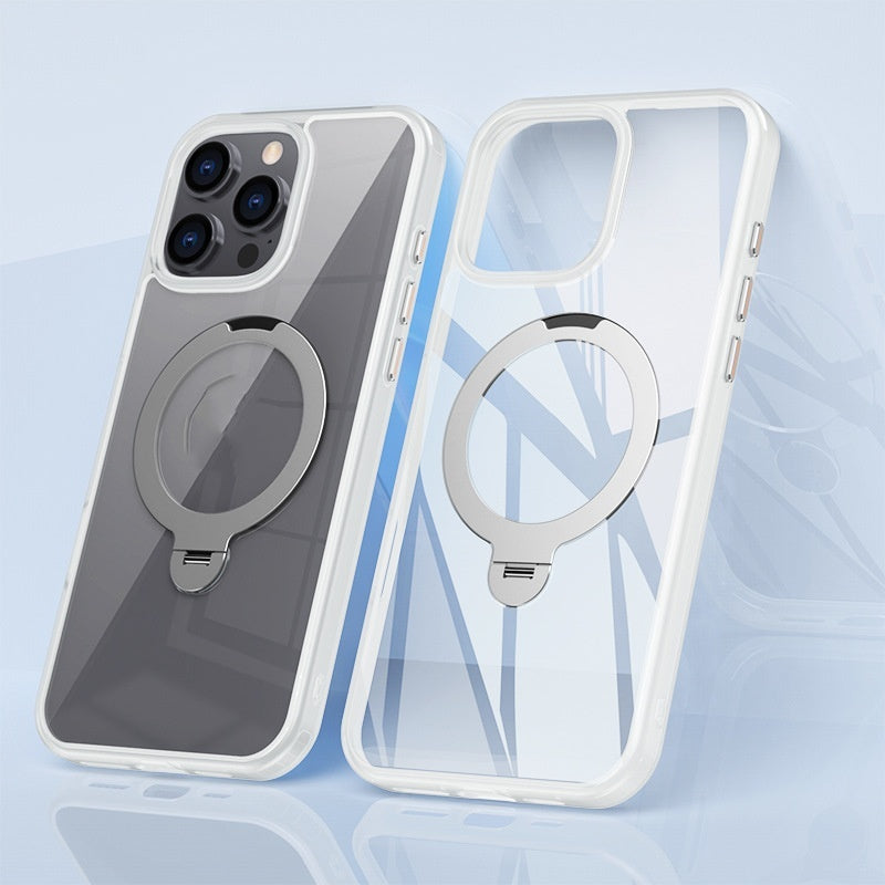 Phone case with a ring holder on a light blue background
