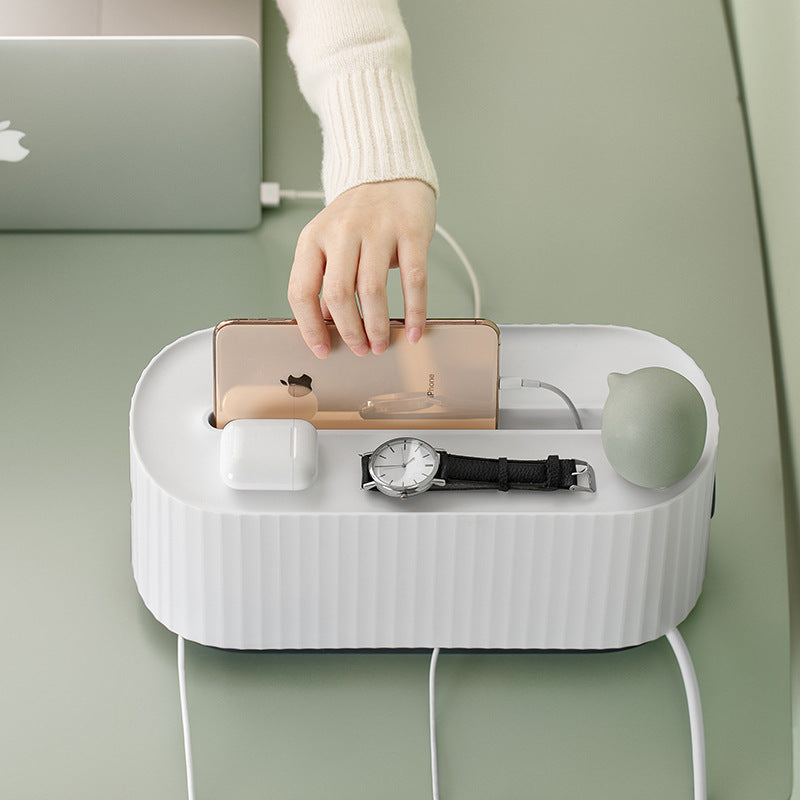 Power Strip Wire Case Cable Storage Box Anti Dust Charger Socket Organizer Network Line Storage Bin Charger Wire Management - ZmartNest 