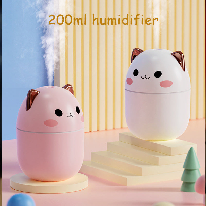 Air Humidifier Cute Cat Ultra-Silent USB Office Household Bedroom Car Aromatherapy Air Purifier With Led Cool Mist Spray ZmartNest